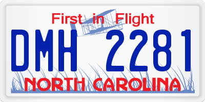 NC license plate DMH2281
