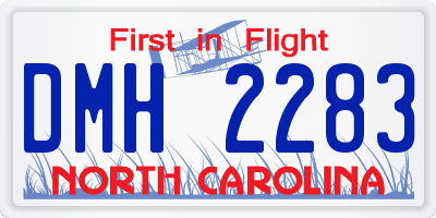 NC license plate DMH2283