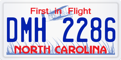 NC license plate DMH2286