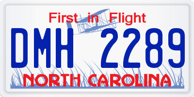 NC license plate DMH2289