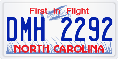 NC license plate DMH2292