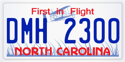 NC license plate DMH2300