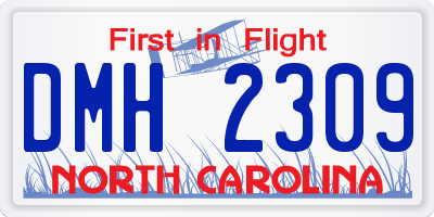 NC license plate DMH2309