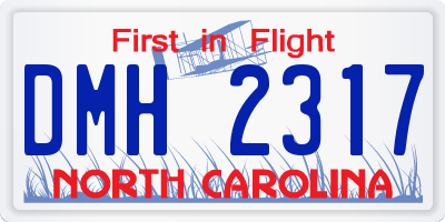 NC license plate DMH2317