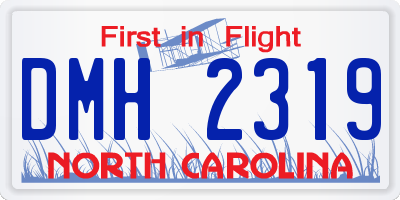 NC license plate DMH2319