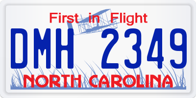 NC license plate DMH2349