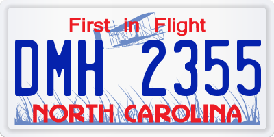 NC license plate DMH2355