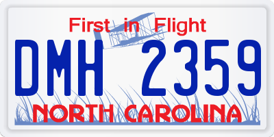 NC license plate DMH2359