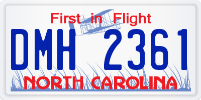 NC license plate DMH2361