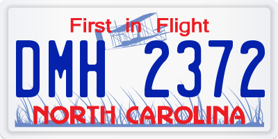 NC license plate DMH2372