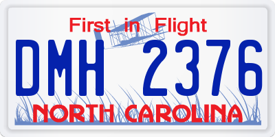 NC license plate DMH2376