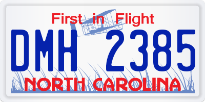 NC license plate DMH2385