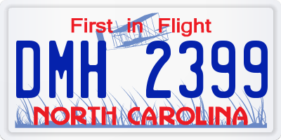 NC license plate DMH2399