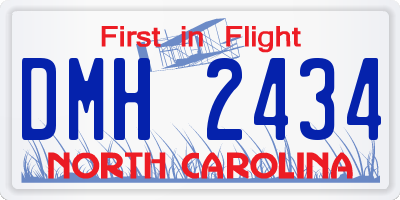 NC license plate DMH2434