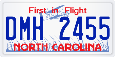 NC license plate DMH2455