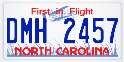 NC license plate DMH2457