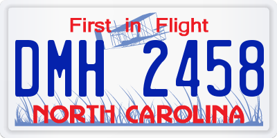 NC license plate DMH2458