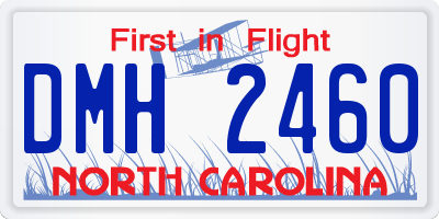 NC license plate DMH2460