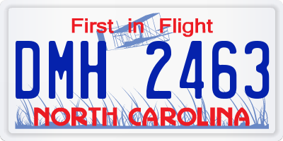 NC license plate DMH2463