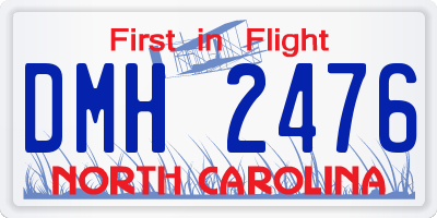 NC license plate DMH2476