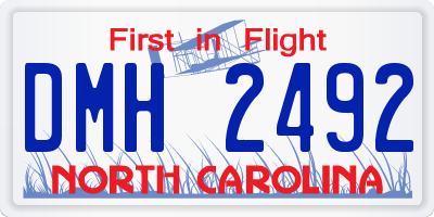 NC license plate DMH2492