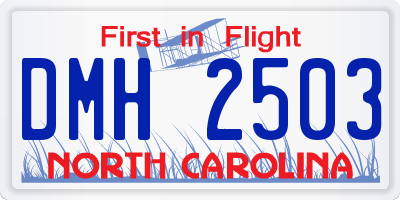 NC license plate DMH2503