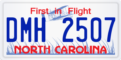 NC license plate DMH2507