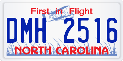 NC license plate DMH2516