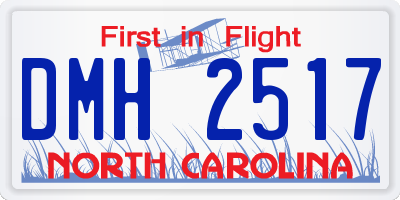 NC license plate DMH2517