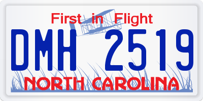 NC license plate DMH2519