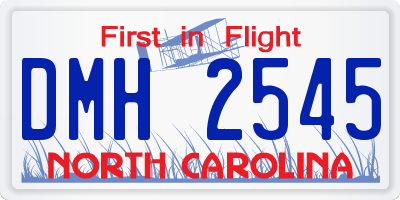 NC license plate DMH2545