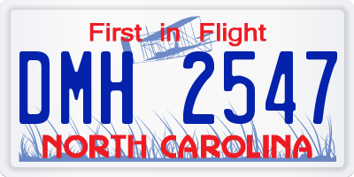 NC license plate DMH2547