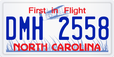 NC license plate DMH2558