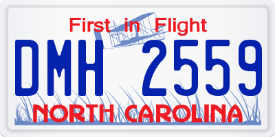 NC license plate DMH2559