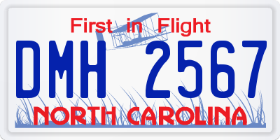 NC license plate DMH2567
