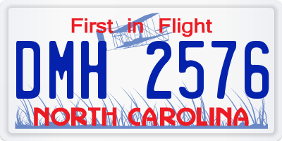 NC license plate DMH2576