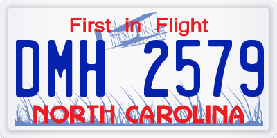 NC license plate DMH2579