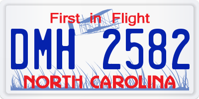 NC license plate DMH2582