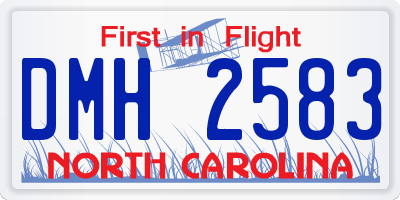 NC license plate DMH2583