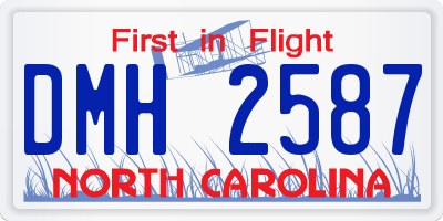 NC license plate DMH2587