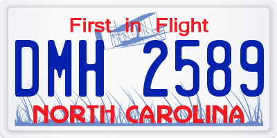 NC license plate DMH2589