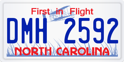 NC license plate DMH2592