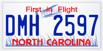 NC license plate DMH2597