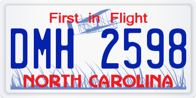 NC license plate DMH2598