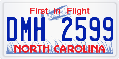 NC license plate DMH2599