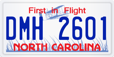 NC license plate DMH2601