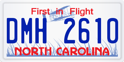 NC license plate DMH2610