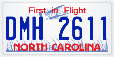 NC license plate DMH2611