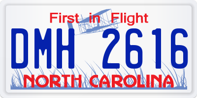 NC license plate DMH2616