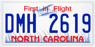 NC license plate DMH2619